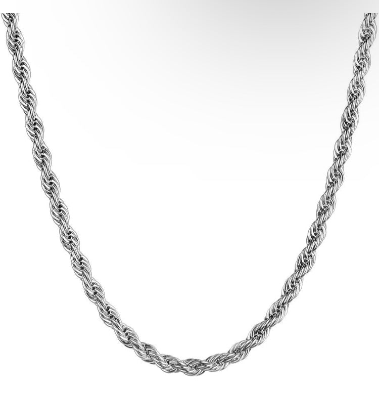 Twist Chain Necklace - Stainless Steel Rope Jewelry for Men & Women