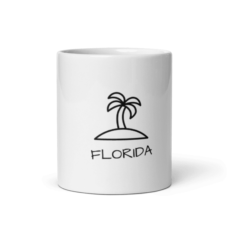 Florida Palm White Glossy Mug