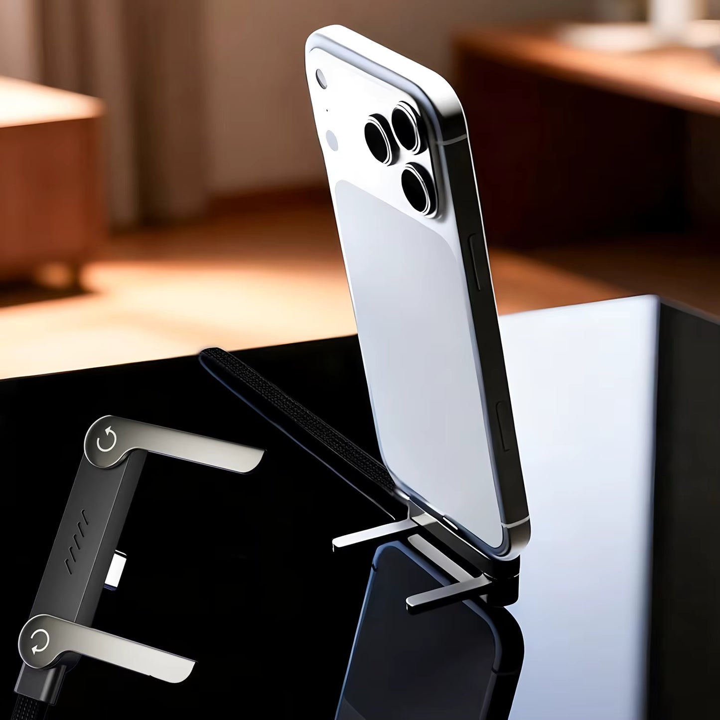 240W 2-in-1 Stand Charging Cable USB C | Phone Holder Integrated | Fast Charge for iPhone 15-17/Huawei/Samsung/Xiaomi